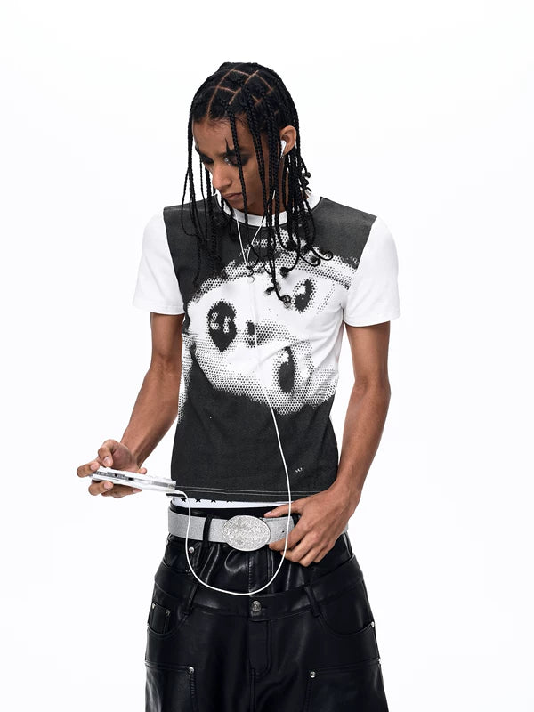 Portrait Print Slim Fit T-Shirt 2