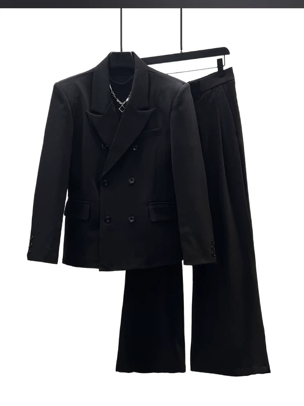 Double-Breasted Suit with Wide-Leg Pants 2