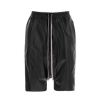 Drop-Crotch Faux Leather Drawstring Shorts 2