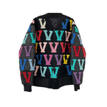 Embroidered Letter Pattern Varsity Baseball Jacket 1