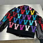 Embroidered Letter Pattern Varsity Baseball Jacket 3
