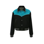 Two-Tone Wool Bomber Jacket With Trim 2