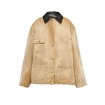 Oversized Canvas Cowhide Collar Workwear Jacket 2