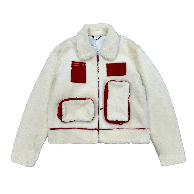 Multi-Pocket Shearling Workwear Jacket 1