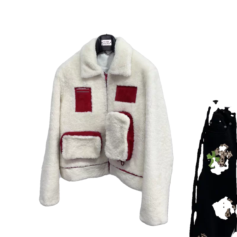 Multi-Pocket Shearling Workwear Jacket 5