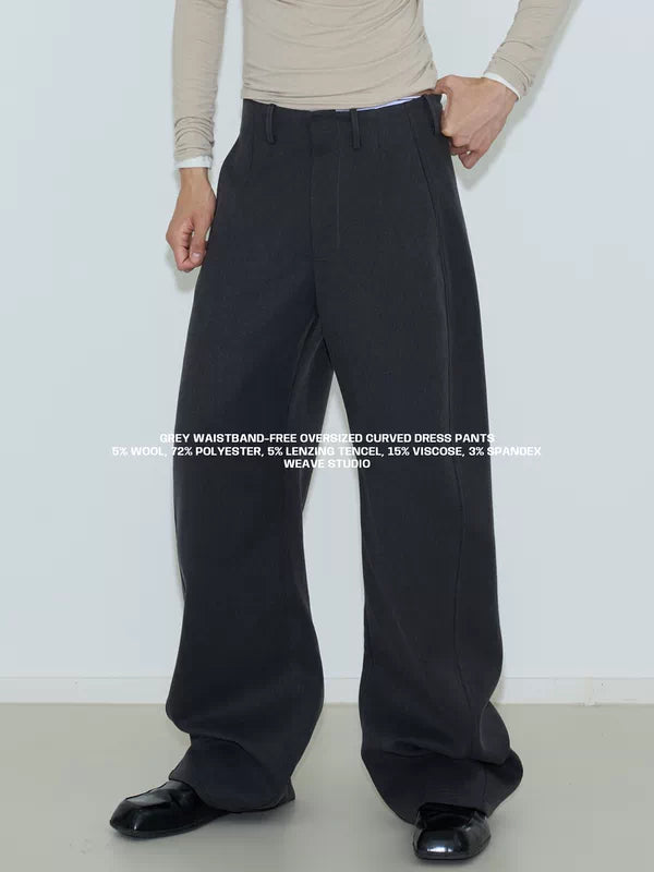 ,5986250809897,5986250809898,5986250809899,5986250809900, Oversized Curved Leg Dress Pants