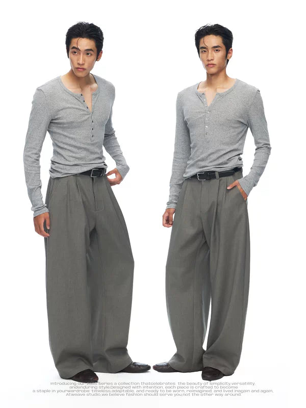 Pleated Wrinkle-Resistant Straight Leg Pants 2