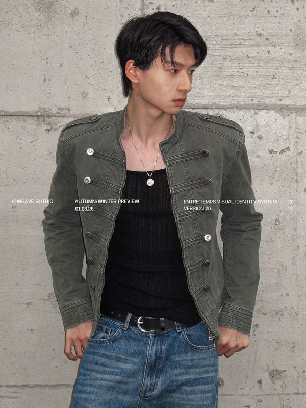 Napoleon Style Padded Shoulder Slim Jacket 3