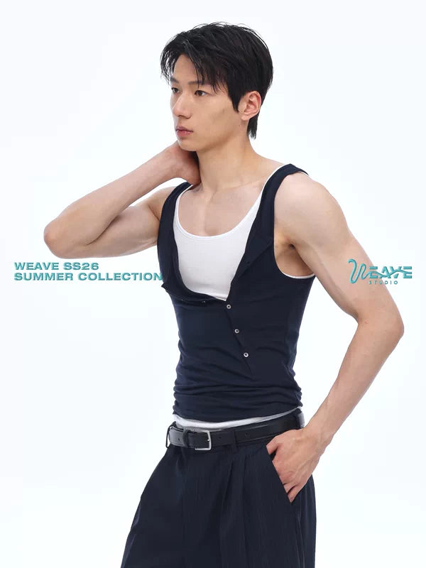 Two-Piece Lyocell Tencel Layered Vest 1