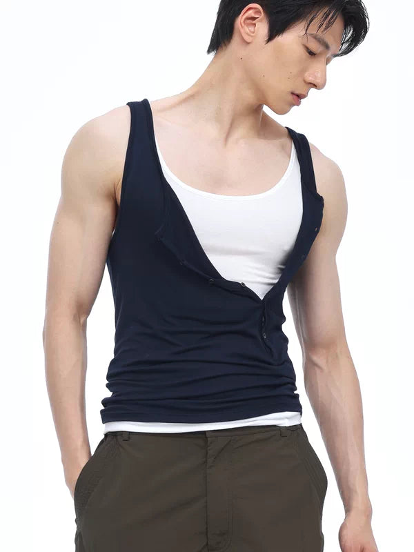 6082527700612,6082527700613,6082527700614,6082527700615, Two-Piece Lyocell Tencel Layered Vest