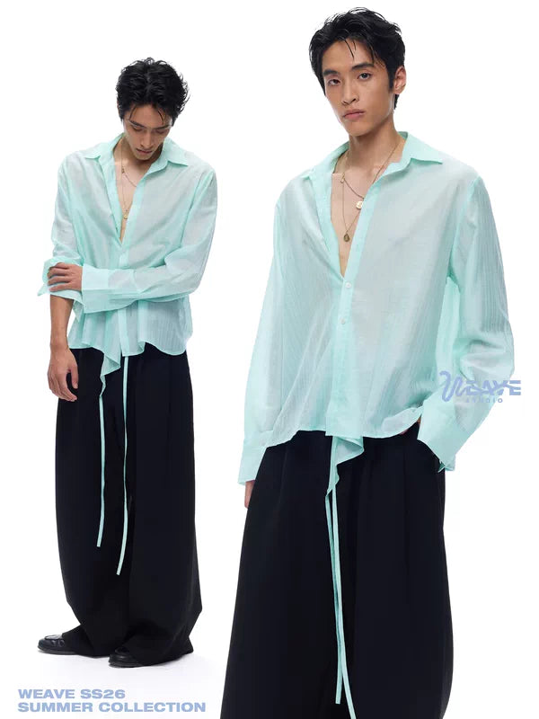 Textured Tencel Tie-Front Shirt 3