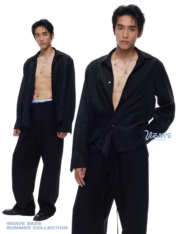 Textured Tencel Tie-Front Shirt 4