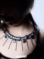 Punk Spiked Choker Necklace 4