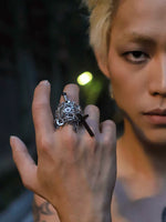 Adjustable Gothic Punk Cross Ring 1