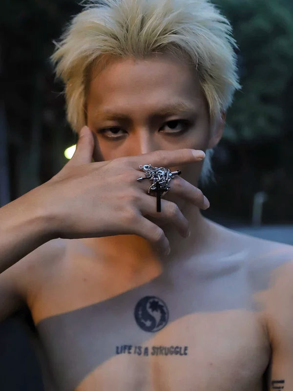 Adjustable Gothic Punk Cross Ring 3