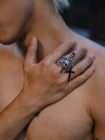 Adjustable Gothic Punk Cross Ring 5