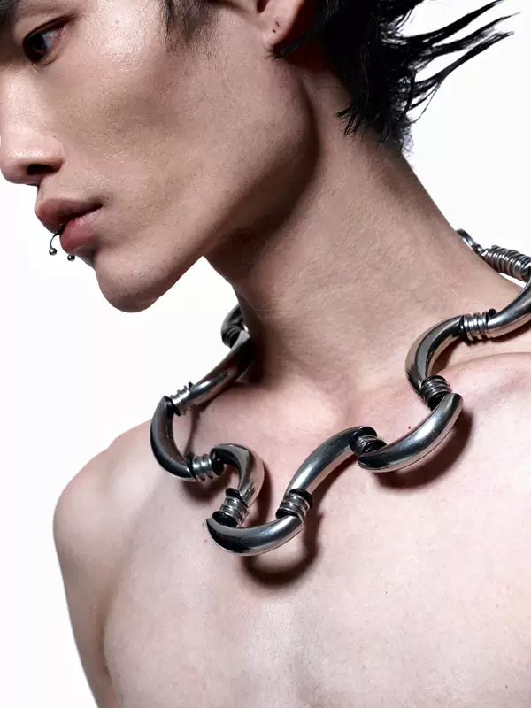 Adjustable Mechanical Choker Necklace 2