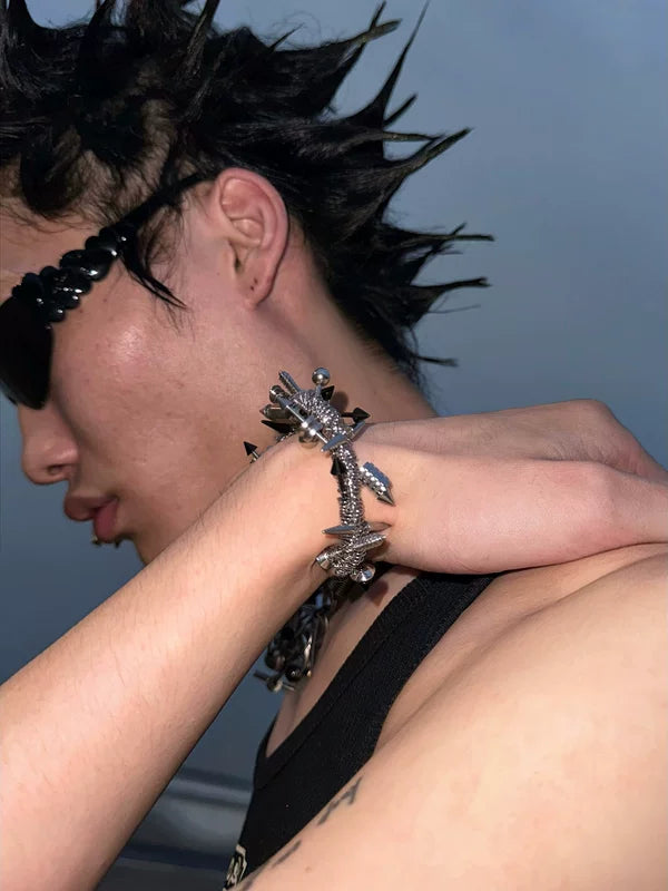 Adjustable Punk Spike Bracelet 3
