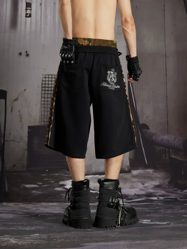 Adjustable Waist Embroidered Casual Shorts 2