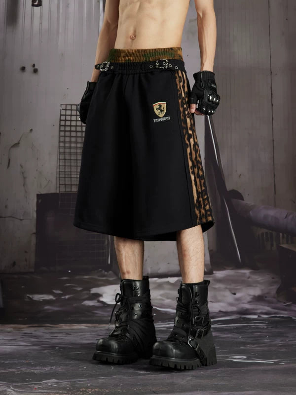 Adjustable Waist Embroidered Casual Shorts 3