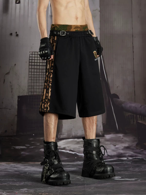 Adjustable Waist Embroidered Casual Shorts 4