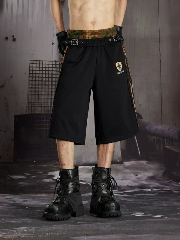 Adjustable Waist Embroidered Casual Shorts 5
