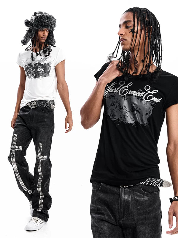 Animal Print Short-Sleeve Graphic T-Shirt 1