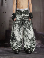Animal Print Wide-Leg Jeans 1