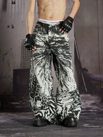 Animal Print Wide-Leg Jeans 5