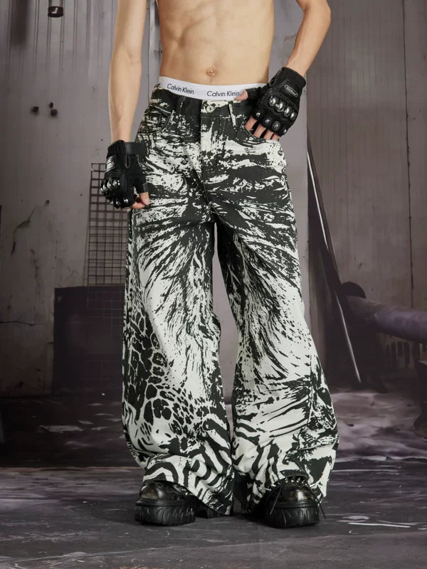 Animal Print Wide-Leg Jeans 5