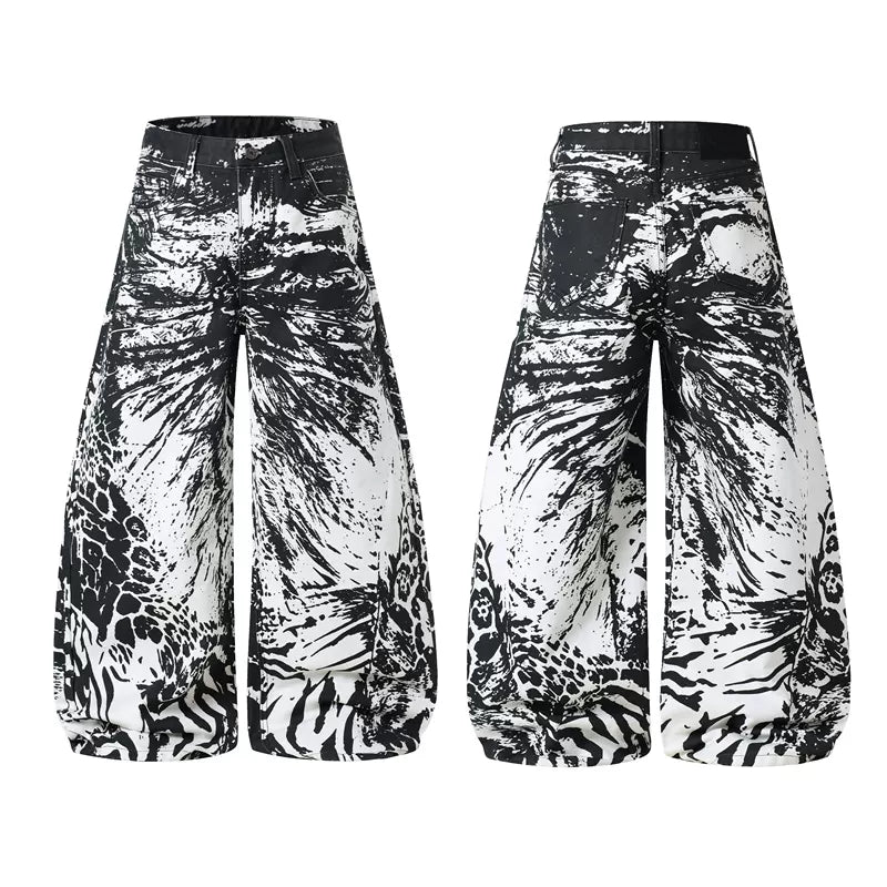 6265904847855,6265904847856,6265904847857,6265904847858, Animal Print Wide-Leg Jeans