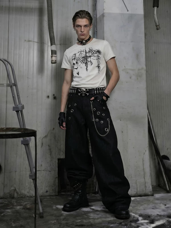 Anime Print Short Sleeve T-Shirt 4