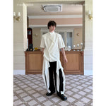 Asymmetric Double-Breasted Long Hem Shirt 1