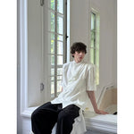 Asymmetric Double-Breasted Long Hem Shirt 4