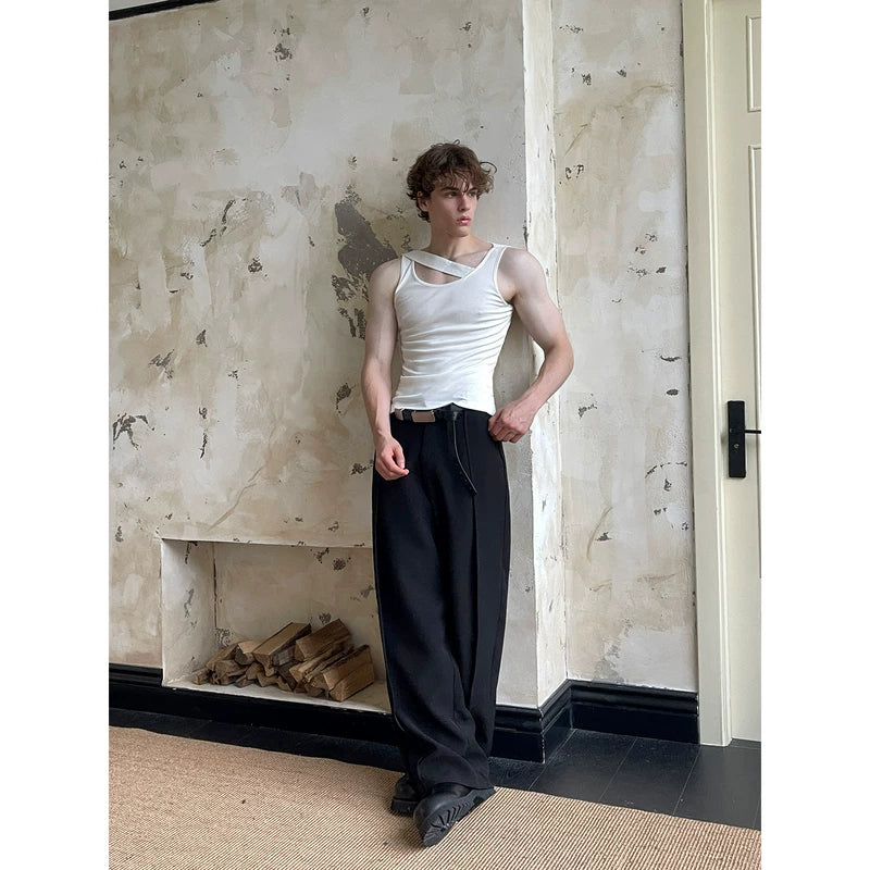 Asymmetric Strap Slim Fit Tank Vest 3
