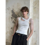 Asymmetric Strap Slim Fit Tank Vest 4