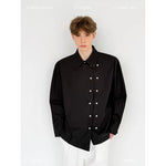 Asymmetrical Double-Breasted Casual Button-Up Shirt 1
