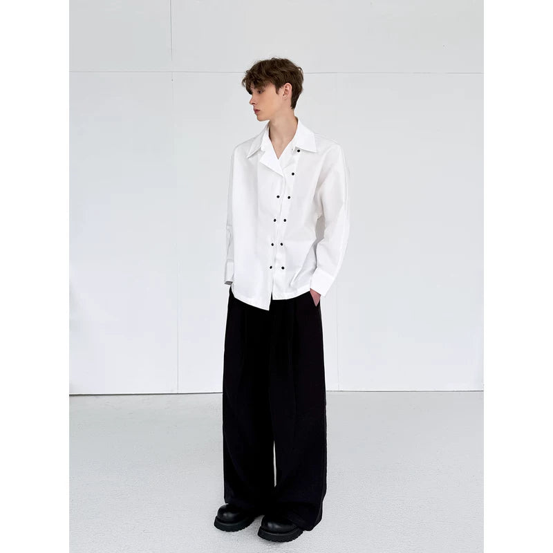 Asymmetrical Double-Breasted Casual Shirt 5