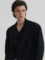 Asymmetrical Draped Ribbon Shirt 3