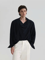 Asymmetrical Draped Ribbon Shirt 5