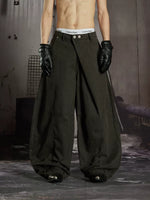 Asymmetrical Placket Loose Wide-Leg Jeans 1