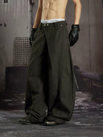 Asymmetrical Placket Loose Wide-Leg Jeans 5