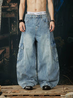 Baggy Cargo Denim Workwear Pants 3