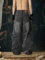 Baggy Multi-Pocket Distressed Cargo Jeans Pants 3