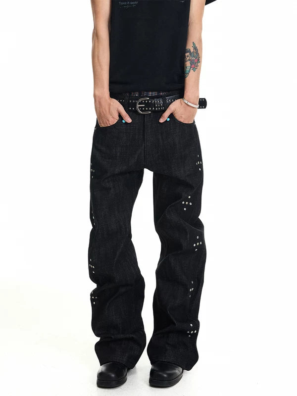 Baggy Stacked Raw Denim Pants 3