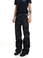 Baggy Stacked Raw Denim Pants 5