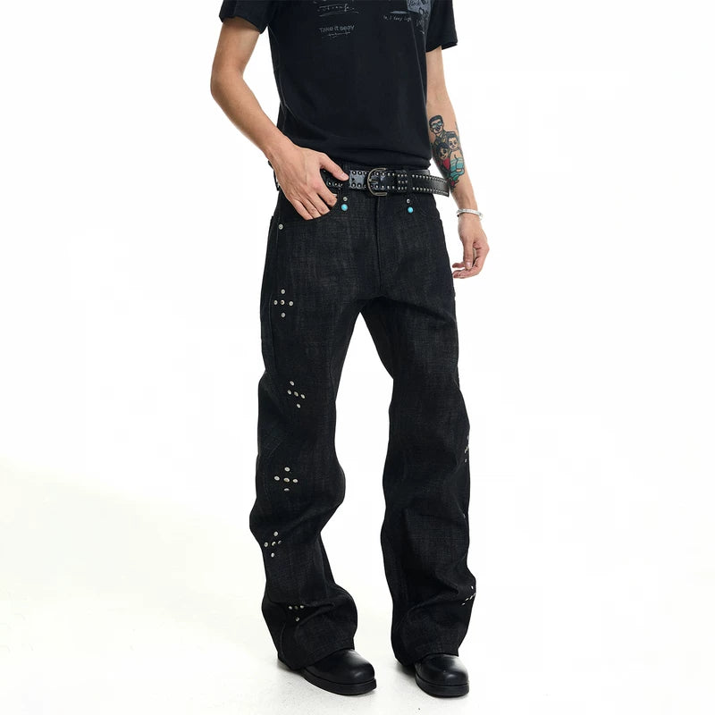 6244546967442,6244546967443,6244546967444,6244546967445,6244546967446, Baggy Stacked Raw Denim Pants