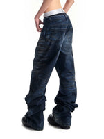 Baggy Washed Cutaway Denim Pants 2