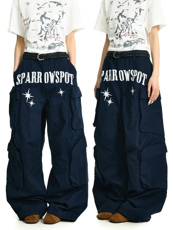 Baggy Wide Leg Cargo Pants with Pockets 1