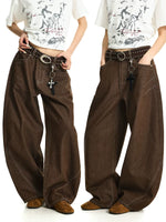 Baggy Wide Leg Deconstructed Denim Pants 1